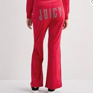 Juicy Couture Hot Pink Velour Flared Track Pants